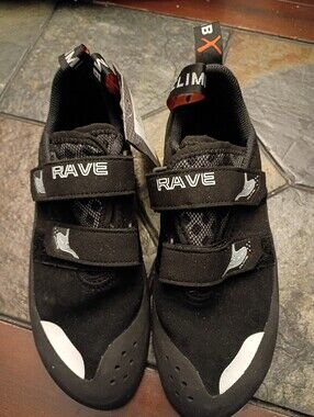 Rave Black  Velcro Climbing Sneakers with White Accents